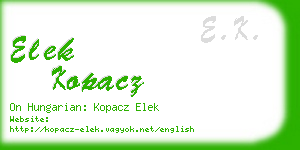 elek kopacz business card